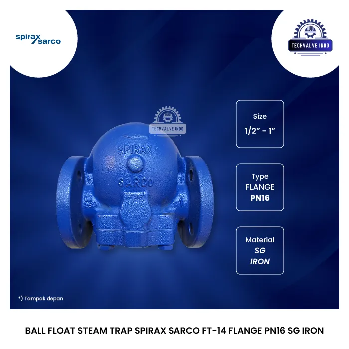 BALL FLOAT STEAM TRAP SPIRAX SARCO FT-14 FLANGE PN16 SG IRON