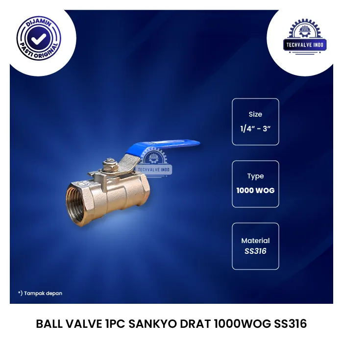 BALL VALVE 1PC SANKYO DRAT 1000WOG SS316