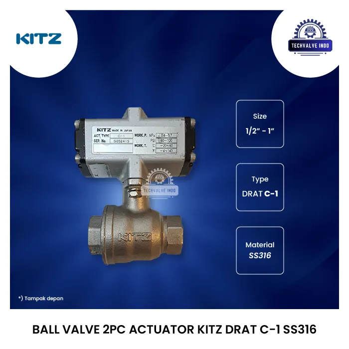 BALL VALVE 2PC ACTUATOR KITZ DRAT C-1 SS316