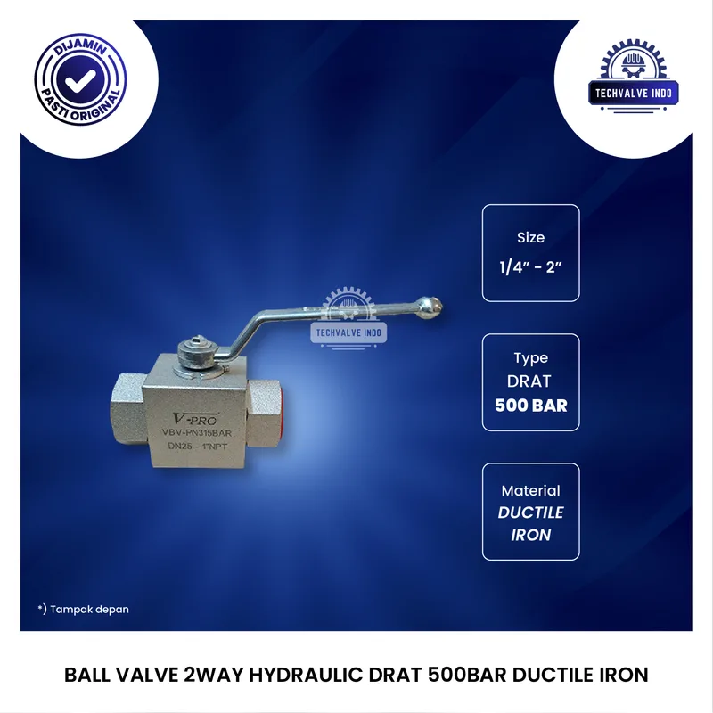 BALL VALVE 2WAY HYDRAYLIC DRAT NPT 315 - 500 BAR DUCTILE IRON