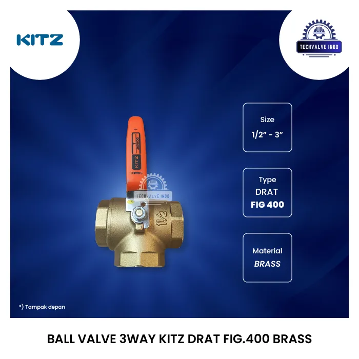 BALL VALVE 3WAY KITZ DRAT FIG.400 BRASS
