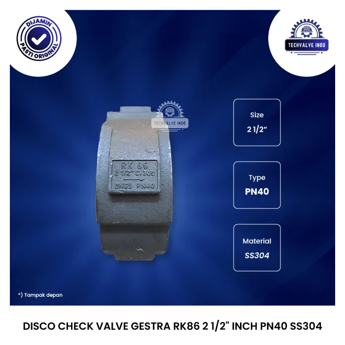 DISCO CHECK VALVE GESTRA RK86 2 1/2" INCH PN40 SS304