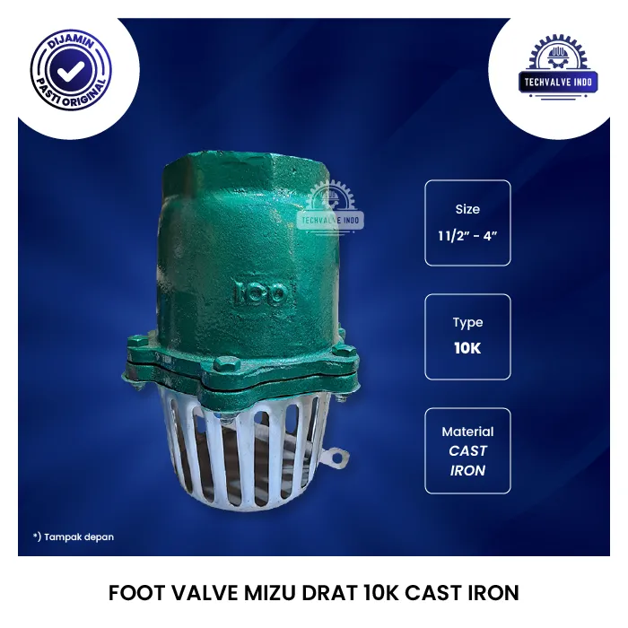 FOOT VALVE MIZU DRAT 10K CAST IRON
