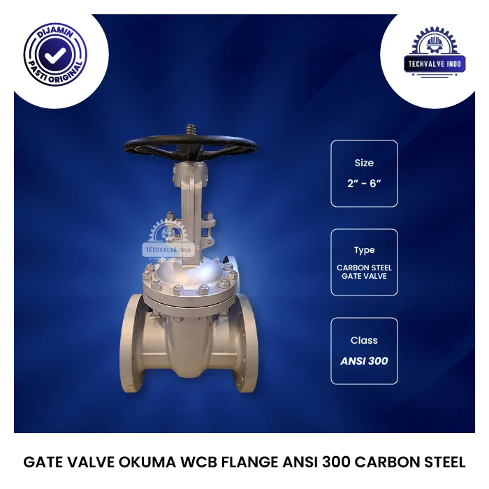 GATE VALVE OKUMA WCB FLANGE ANSI 300 CARBON STEEL