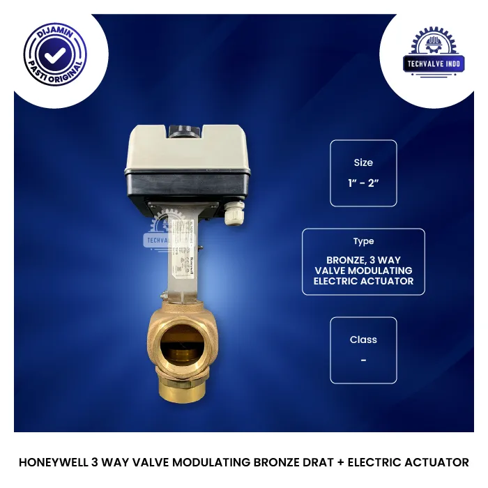HONEYWELL 3 WAY VALVE MODULATING BRONZE DRAT + ELECTRIC ACTUATOR