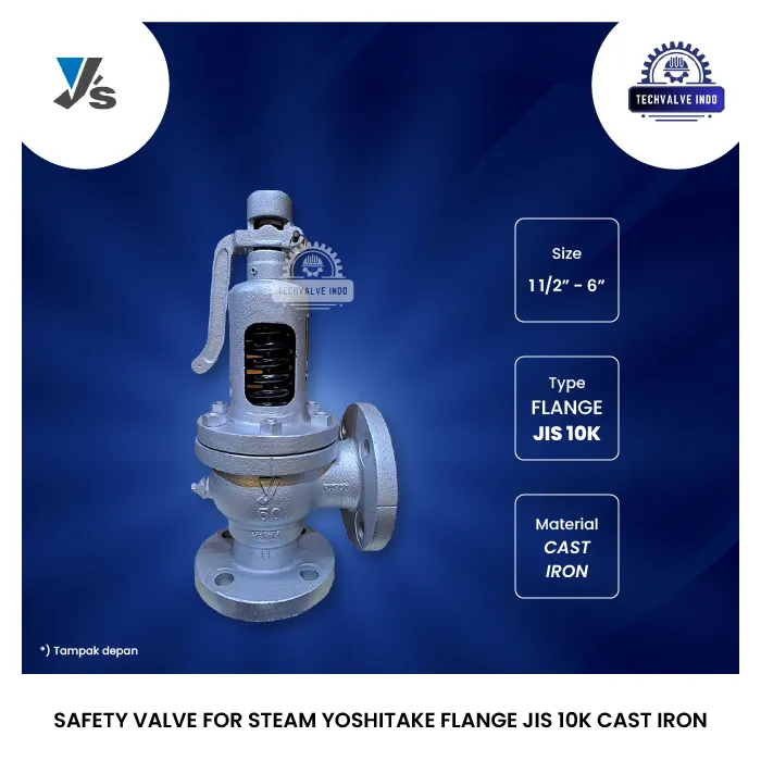 SAFETY VALVE FOR STEAM YOSHITAKE FLANGE JIS 10K CAST IRON