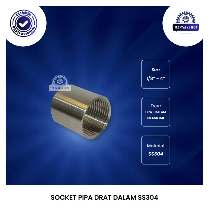 SOCKET PIPA DRAT DALAM SS304