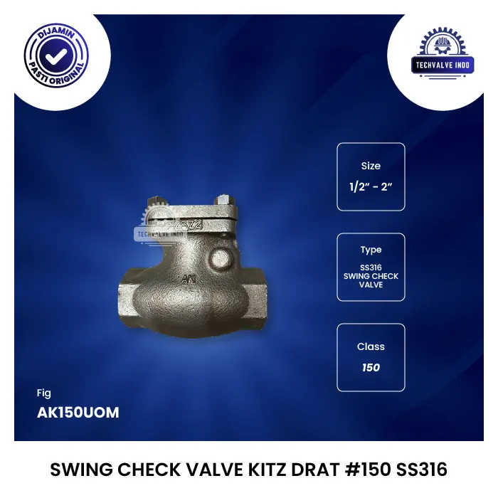 SWING CHECK VALVE KITZ DRAT #150 SS316