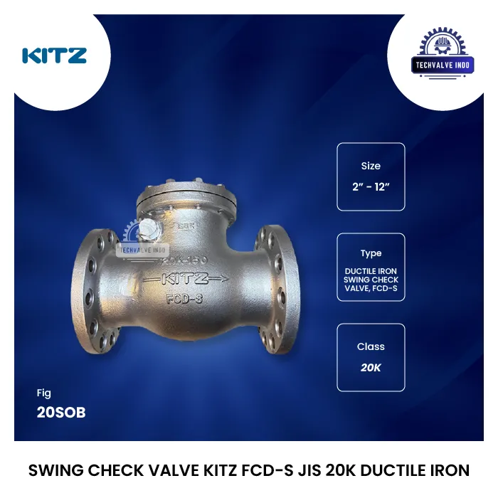 SWING CHECK VALVE KITZ FCD-S JIS 20K DUCTILE IRON