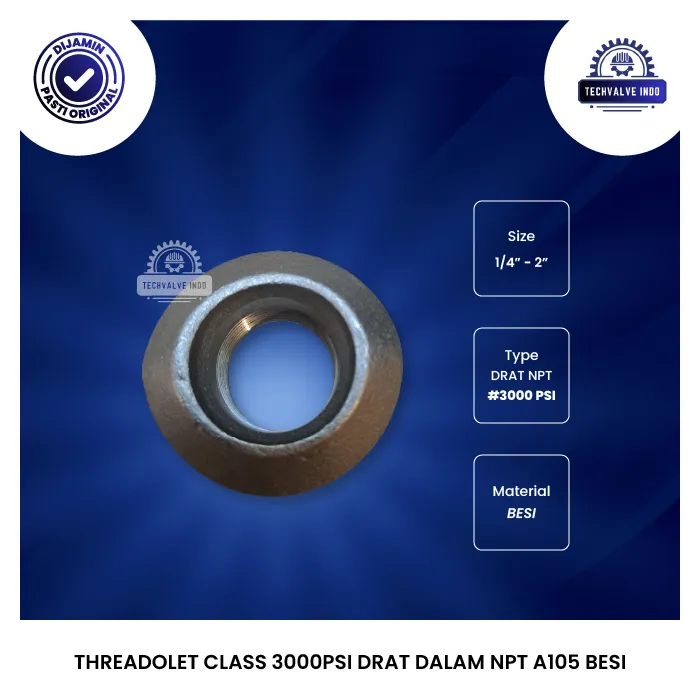 THREADOLET CLASS 3000PSI DRAT DALAM NPT A105 BESI