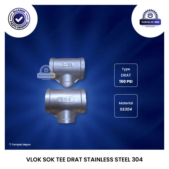 VLOK SOK TEE DRAT STAINLESS STEEL 304